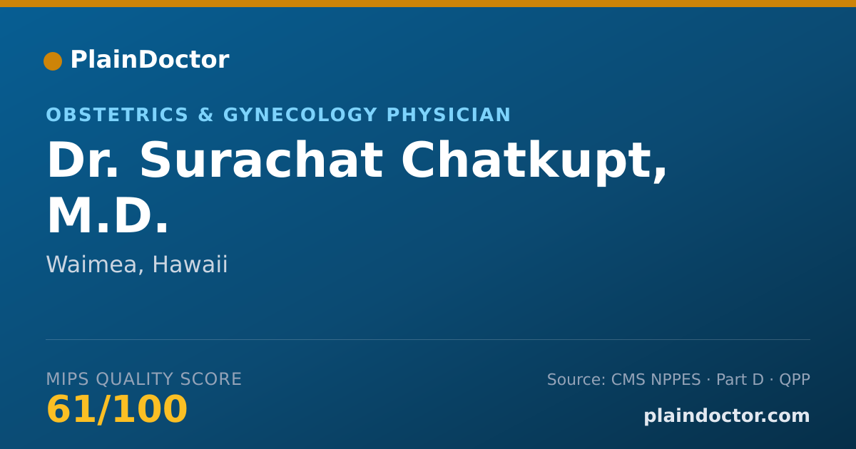 Shareable card for Surachat Chatkupt, M.D. - Obstetrics & Gynecology Physician, Waimea, HI