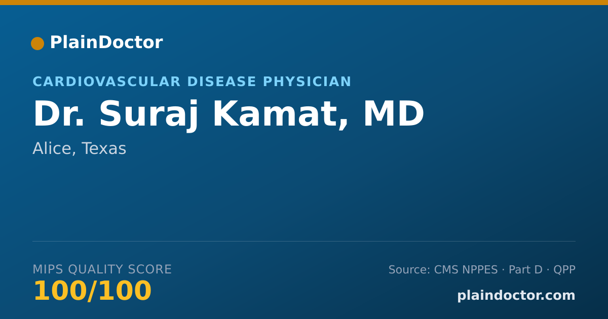 Shareable card for Suraj Kamat, MD - Cardiovascular Disease Physician, Alice, TX