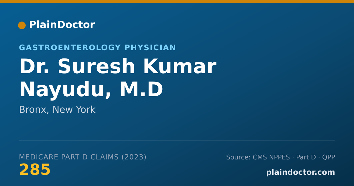 Shareable card for Suresh Kumar Nayudu, M.D - Gastroenterology Physician, Bronx, NY