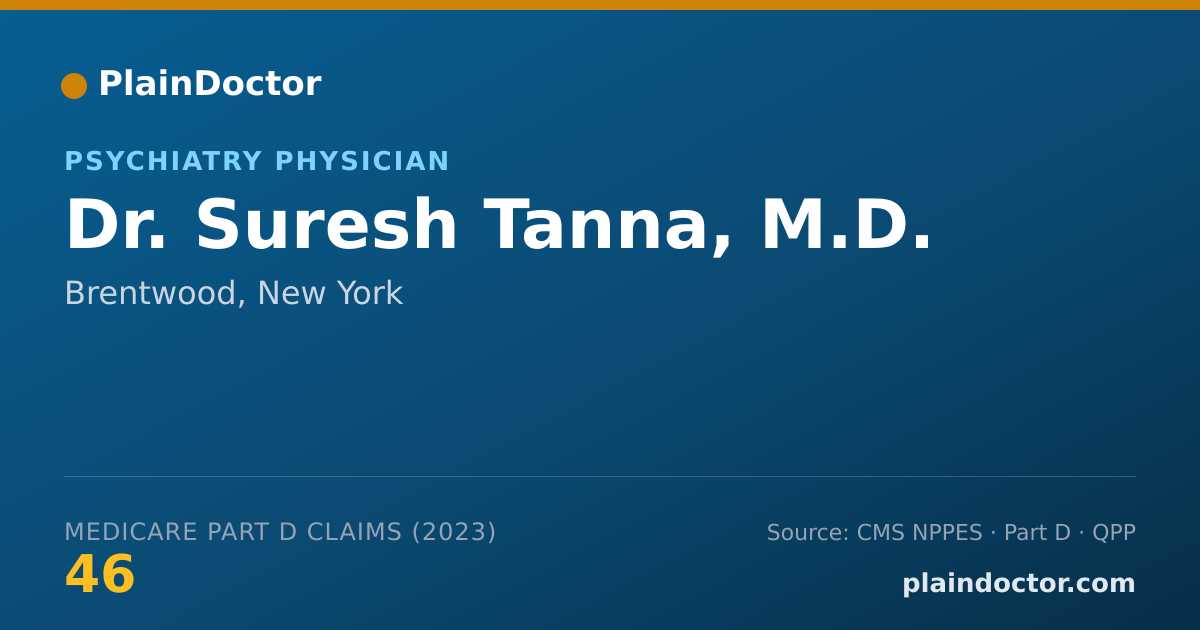 Shareable card for Suresh Tanna, M.D. - Psychiatry Physician, Brentwood, NY