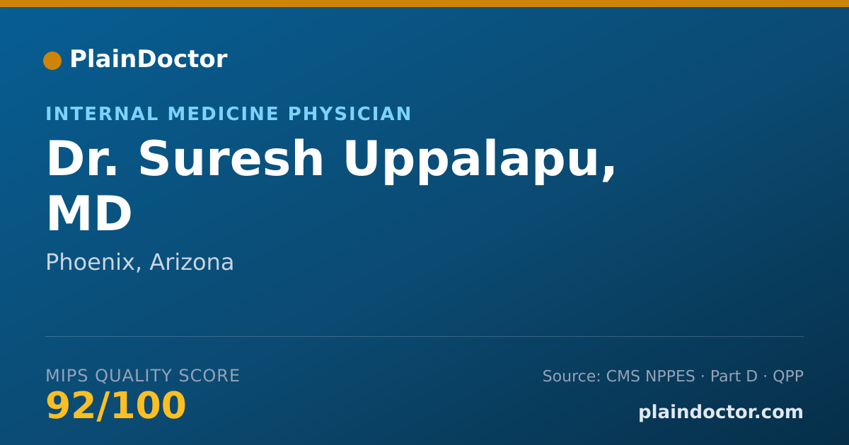 Shareable card for Suresh Uppalapu, MD - Internal Medicine Physician, Phoenix, AZ