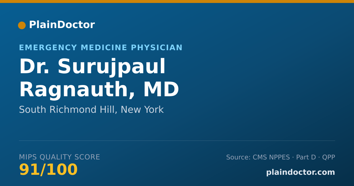 Shareable card for Surujpaul Ragnauth, MD - Emergency Medicine Physician, South Richmond Hill, NY