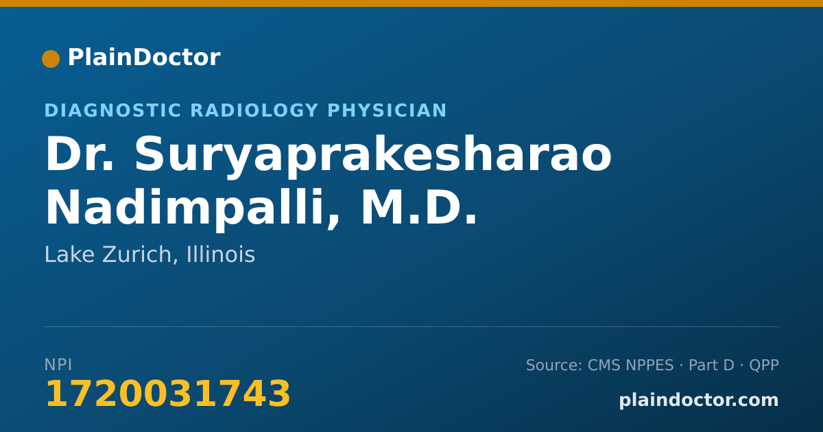 Shareable card for Suryaprakesharao Nadimpalli, M.D. - Diagnostic Radiology Physician, Lake Zurich, IL