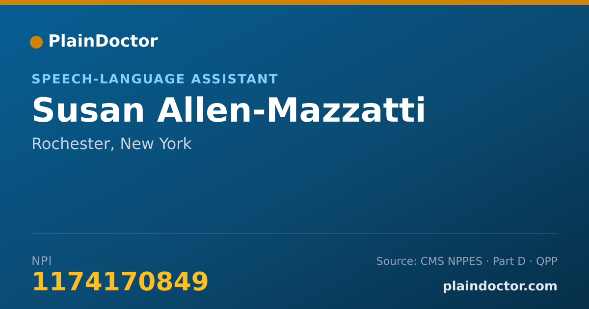 Shareable card for Susan Allen-Mazzatti - Speech-Language Assistant, Rochester, NY