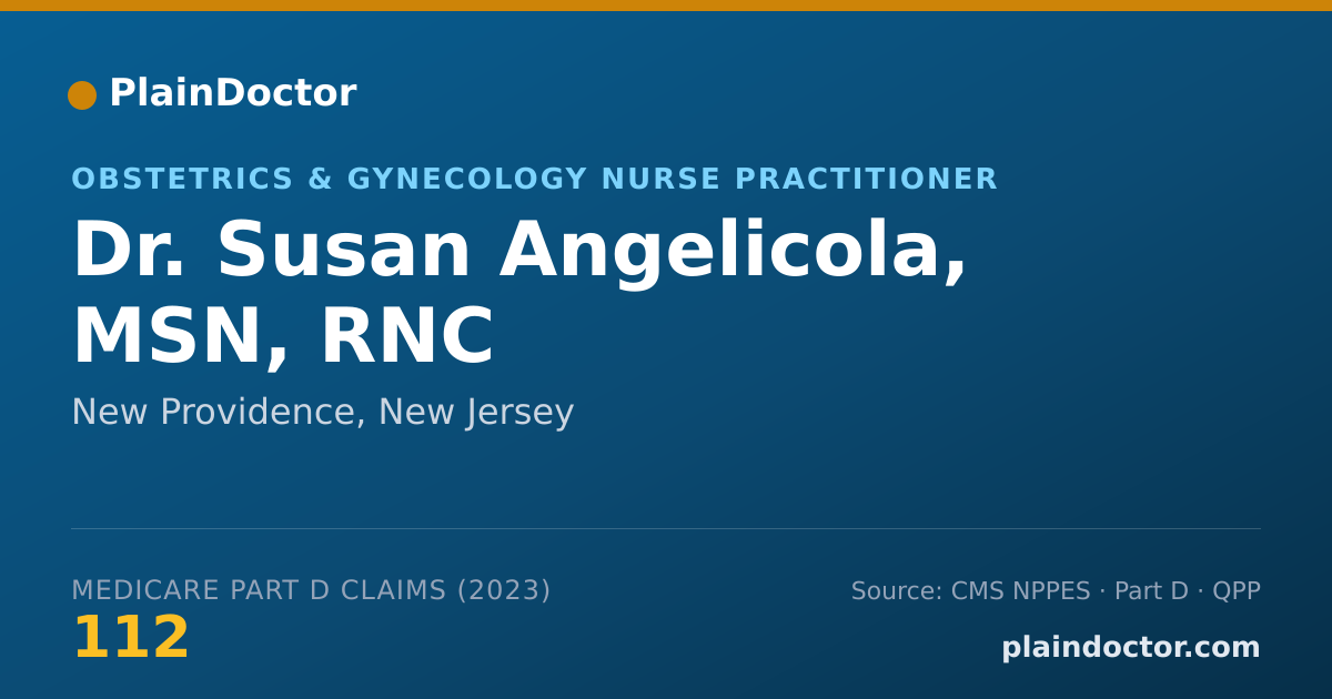 Shareable card for Susan Angelicola, MSN, RNC - Obstetrics & Gynecology Nurse Practitioner, New Providence, NJ
