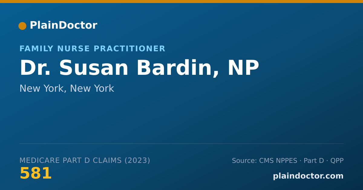 Shareable card for Susan Bardin, NP - Family Nurse Practitioner, New York, NY