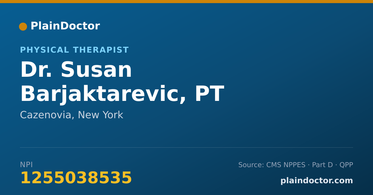 Shareable card for Susan Barjaktarevic, PT - Physical Therapist, Cazenovia, NY