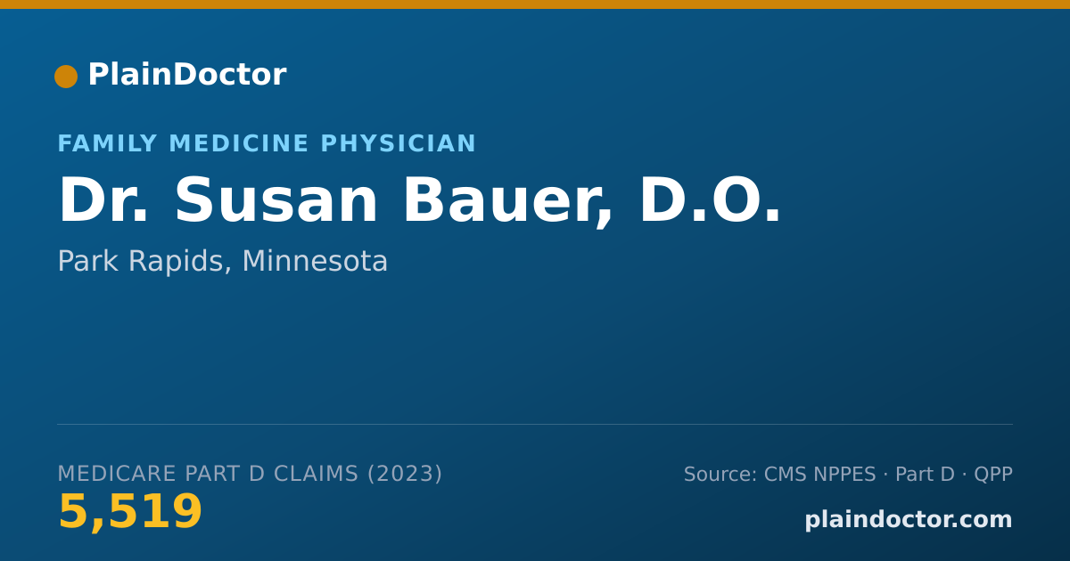 Shareable card for Susan Bauer, D.O. - Family Medicine Physician, Park Rapids, MN