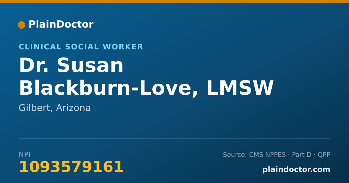 Shareable card for Susan Blackburn-Love, LMSW - Clinical Social Worker, Gilbert, AZ