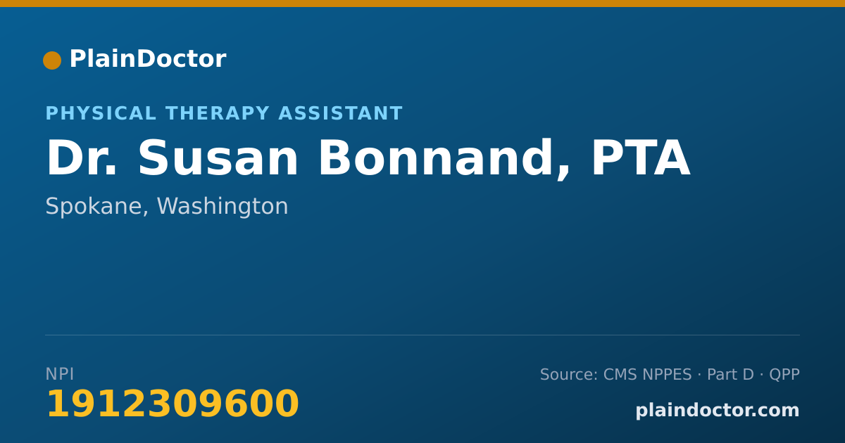 Shareable card for Susan Bonnand, PTA - Physical Therapy Assistant, Spokane, WA