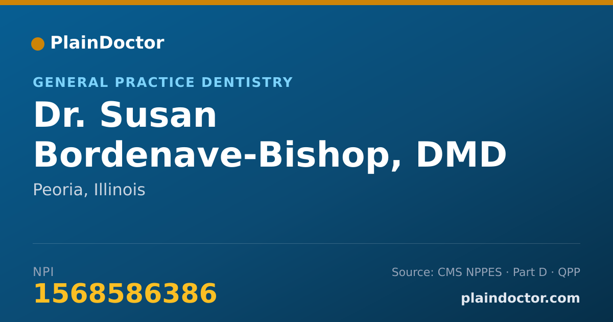 Shareable card for Susan Bordenave-Bishop, DMD - General Practice Dentistry, Peoria, IL