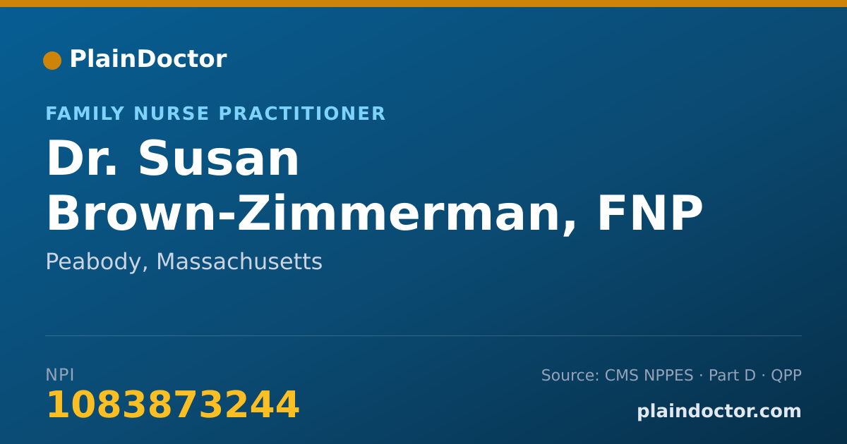 Shareable card for Susan Brown-Zimmerman, FNP - Family Nurse Practitioner, Peabody, MA
