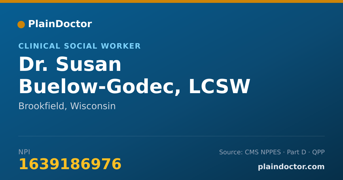 Shareable card for Susan Buelow-Godec, LCSW - Clinical Social Worker, Brookfield, WI