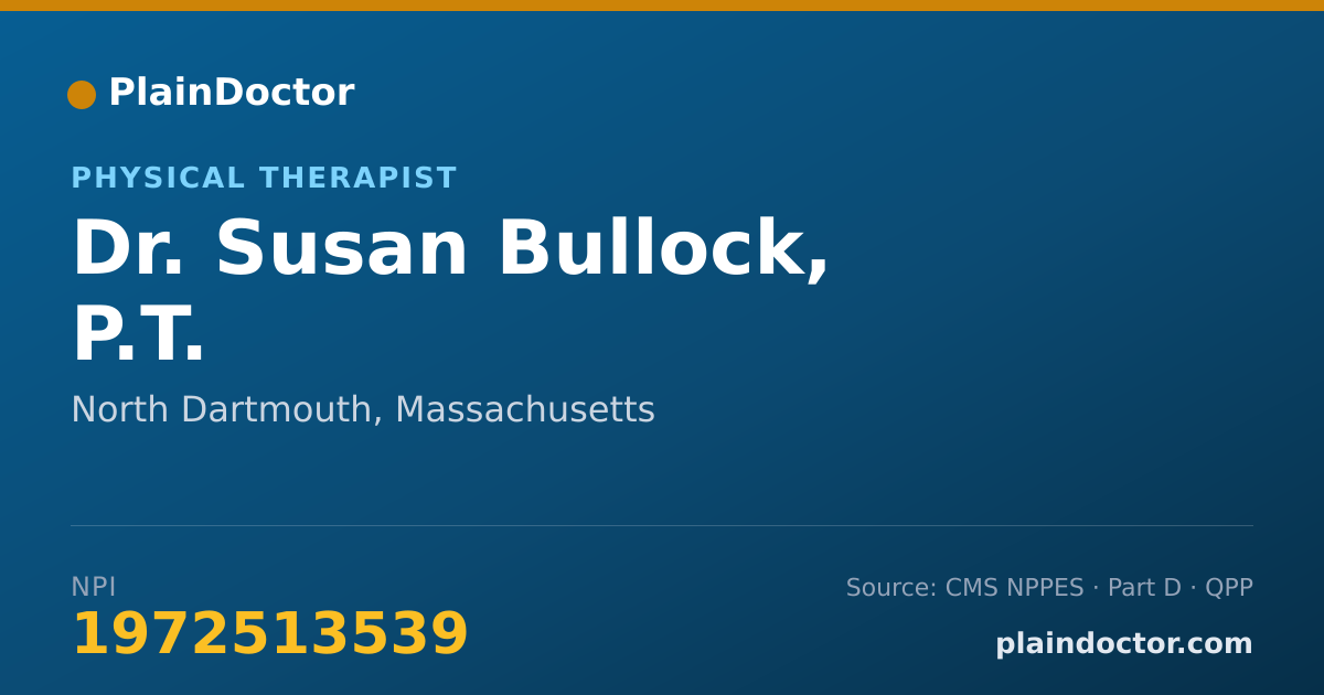 Shareable card for Susan Bullock, P.T. - Physical Therapist, North Dartmouth, MA