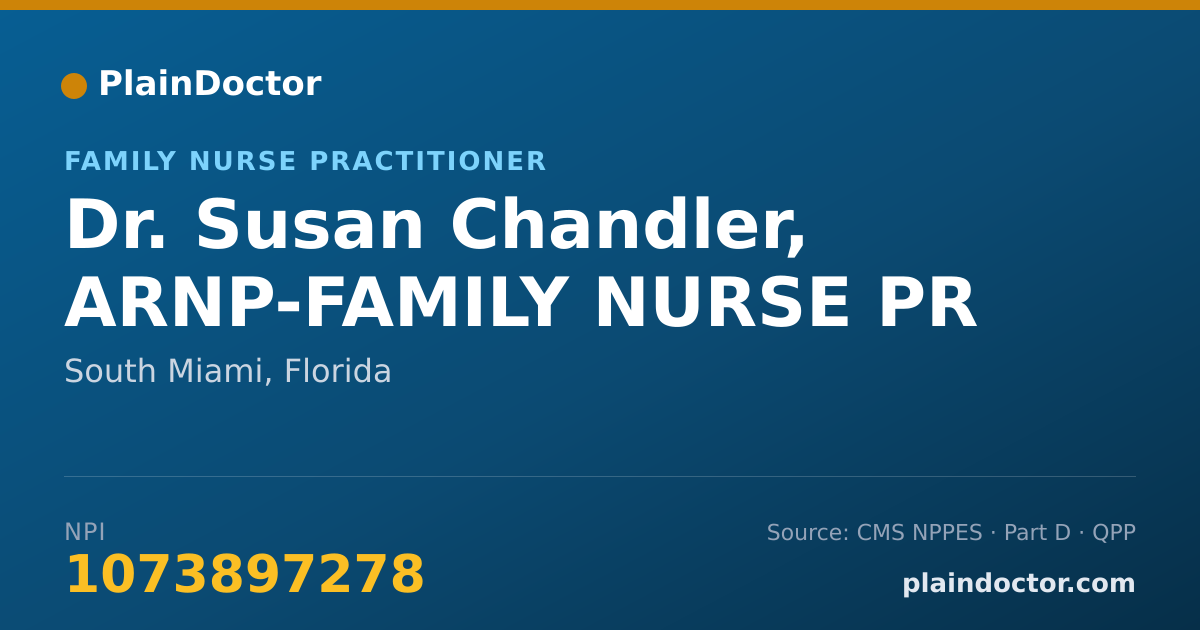 Shareable card for Susan Chandler, ARNP-FAMILY NURSE PR - Family Nurse Practitioner, South Miami, FL