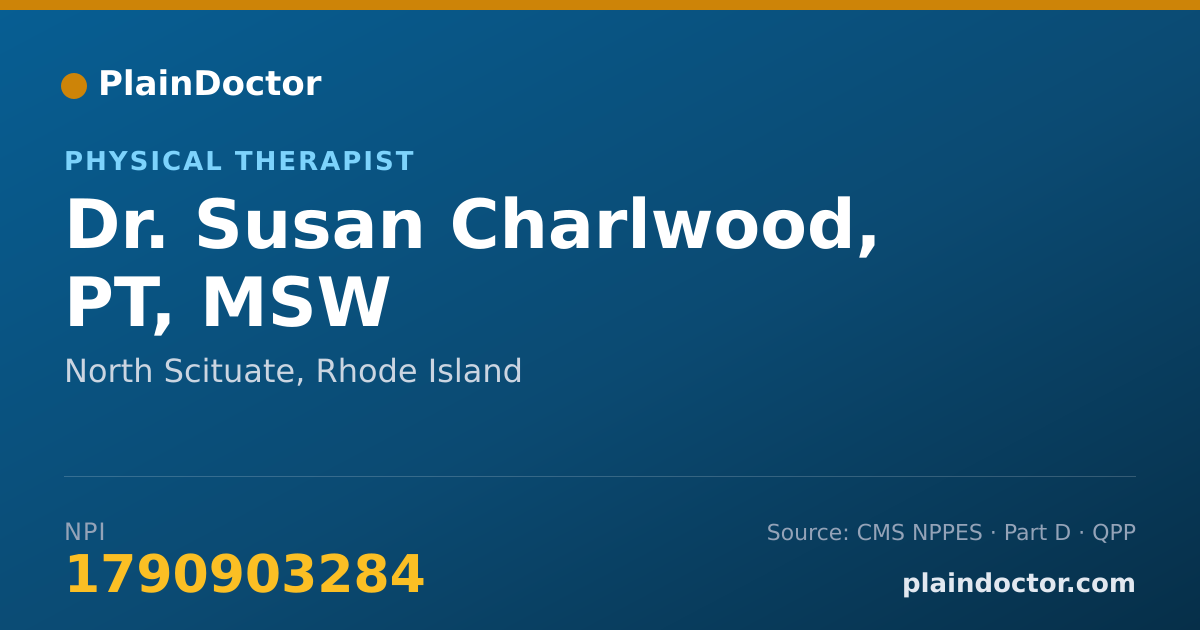 Shareable card for Susan Charlwood, PT, MSW - Physical Therapist, North Scituate, RI