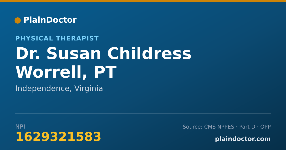 Shareable card for Susan Childress Worrell, PT - Physical Therapist, Independence, VA