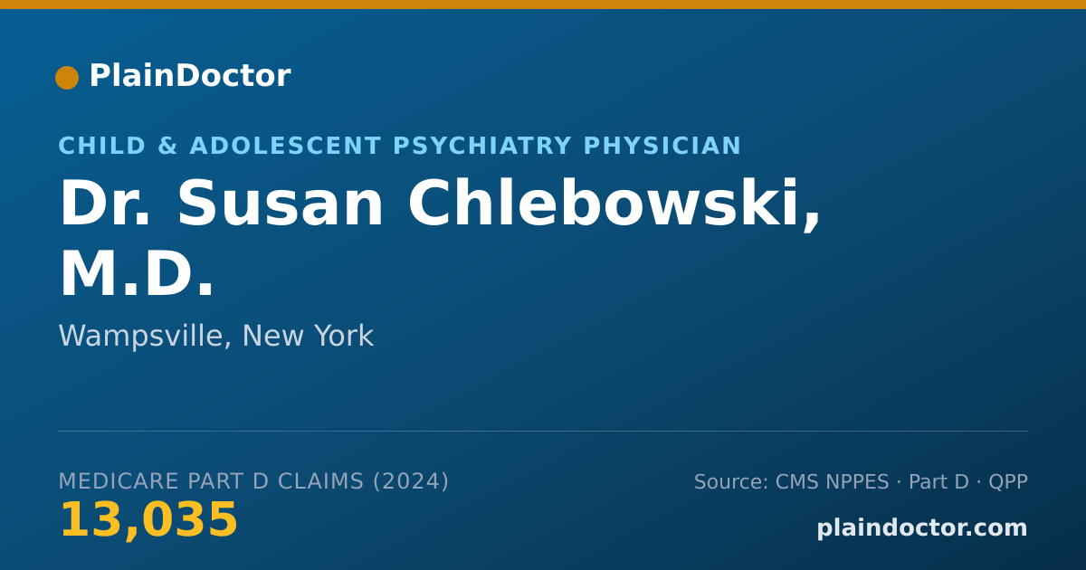 Shareable card for Susan Chlebowski, M.D. - Child & Adolescent Psychiatry Physician, Wampsville, NY