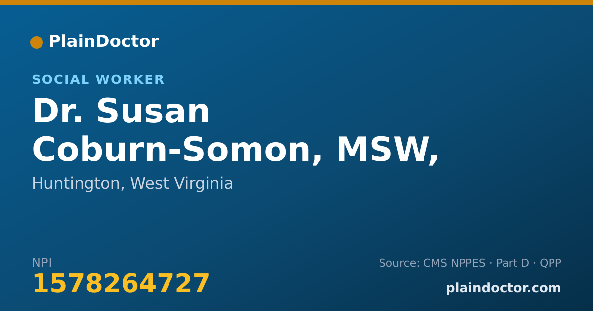 Shareable card for Susan Coburn-Somon, MSW, CSW, LSW, LGSW - Social Worker, Huntington, WV
