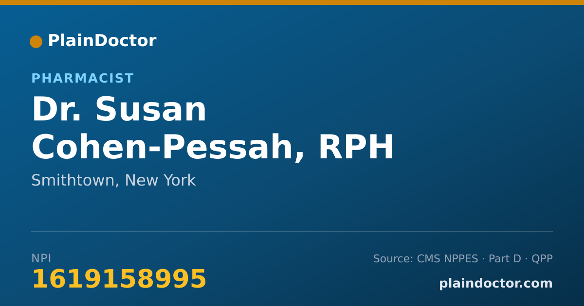 Shareable card for Susan Cohen-Pessah, RPH - Pharmacist, Smithtown, NY