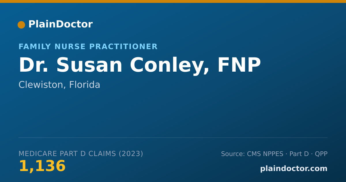 Shareable card for Susan Conley, FNP - Family Nurse Practitioner, Clewiston, FL
