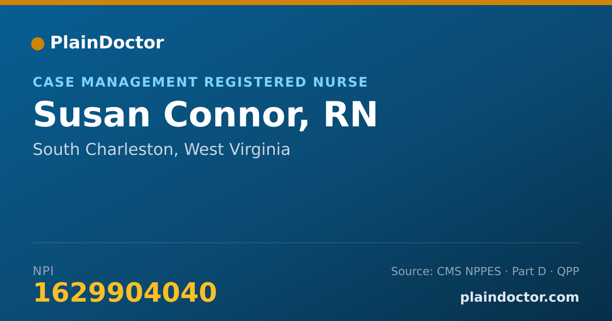 Shareable card for Susan Connor, RN - Case Management Registered Nurse, South Charleston, WV