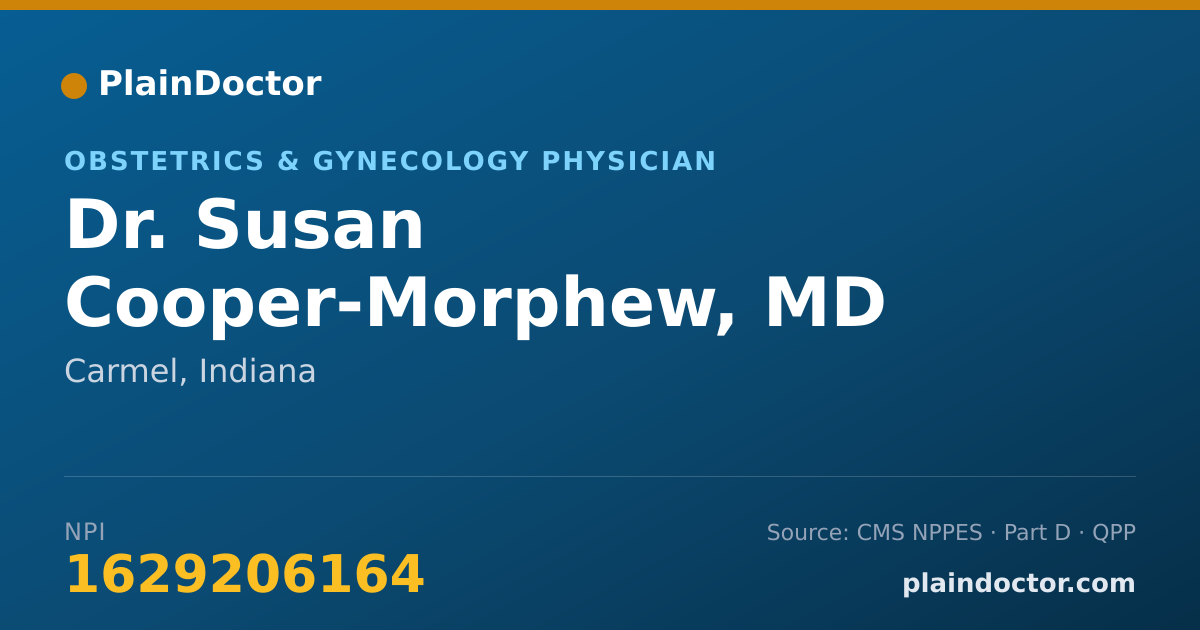 Shareable card for Susan Cooper-Morphew, MD - Obstetrics & Gynecology Physician, Carmel, IN