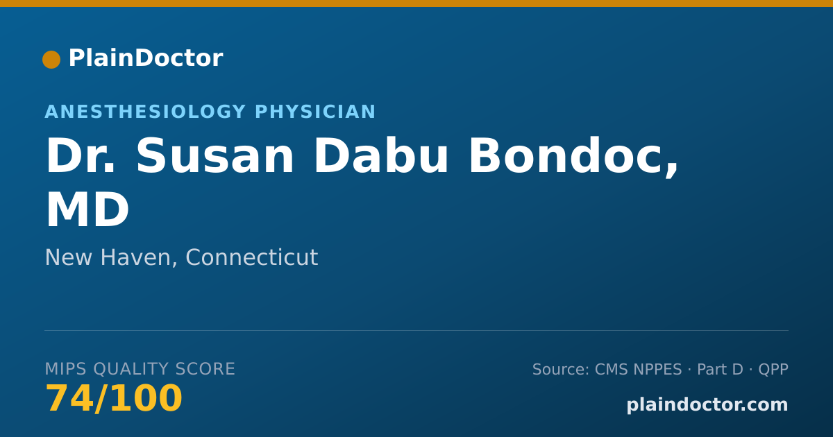 Shareable card for Susan Dabu Bondoc, MD - Anesthesiology Physician, New Haven, CT