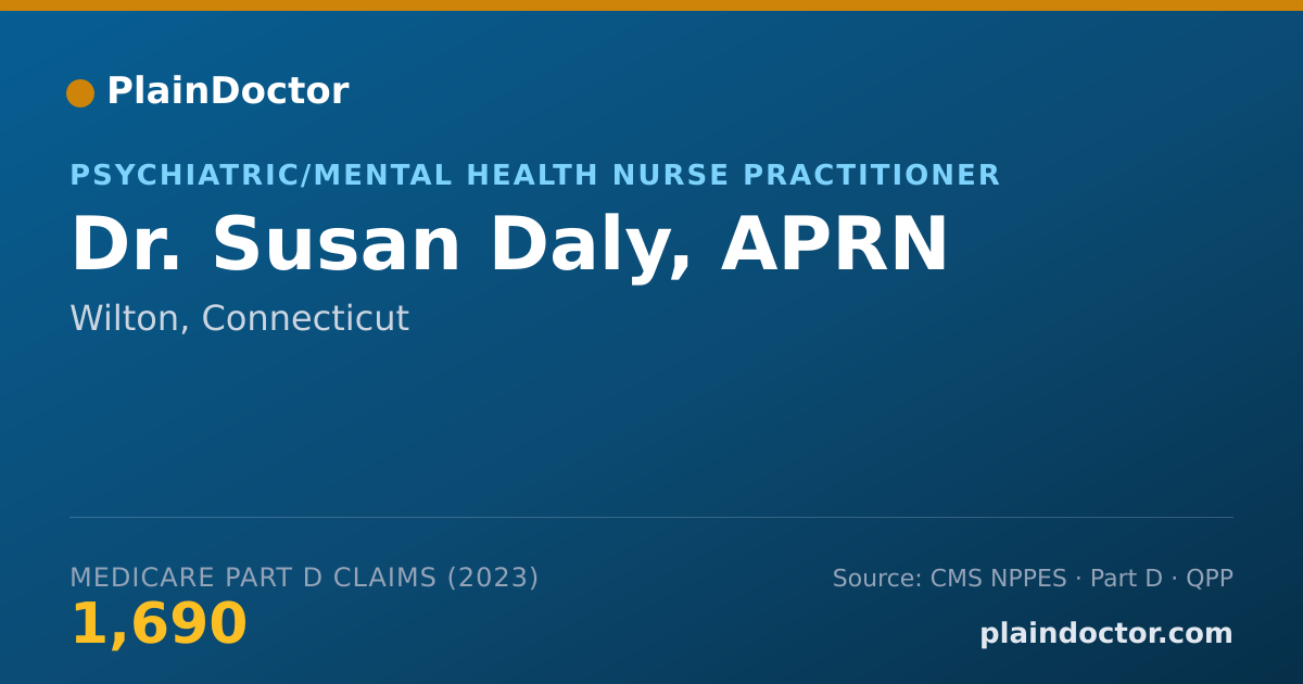 Shareable card for Susan Daly, APRN - Psychiatric/Mental Health Nurse Practitioner, Wilton, CT