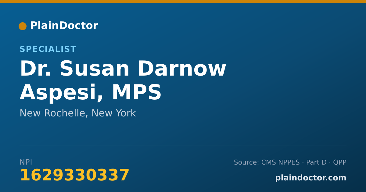 Shareable card for Susan Darnow Aspesi, MPS - Specialist, New Rochelle, NY