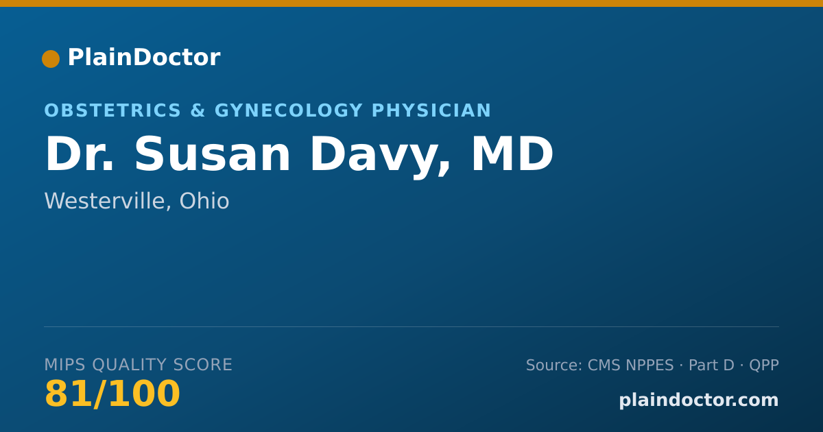 Shareable card for Susan Davy, MD - Obstetrics & Gynecology Physician, Westerville, OH