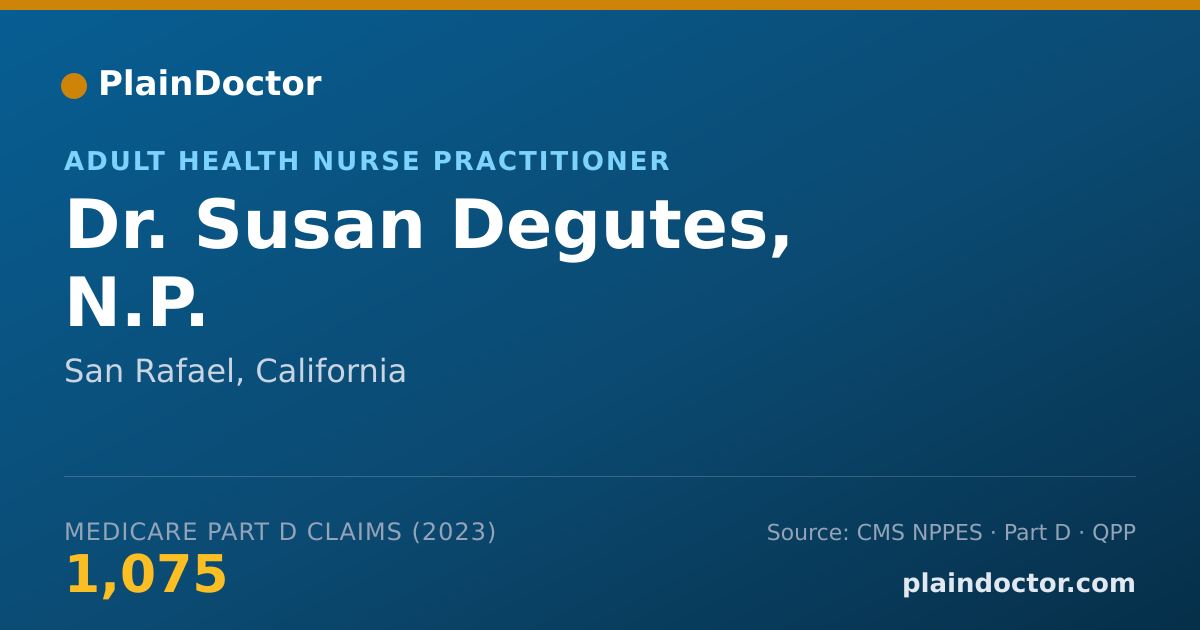 Shareable card for Susan Degutes, N.P. - Adult Health Nurse Practitioner, San Rafael, CA