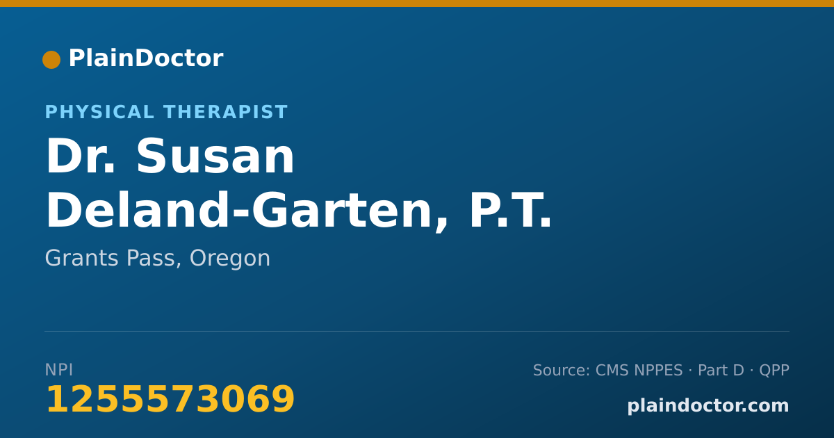 Shareable card for Susan Deland-Garten, P.T. - Physical Therapist, Grants Pass, OR