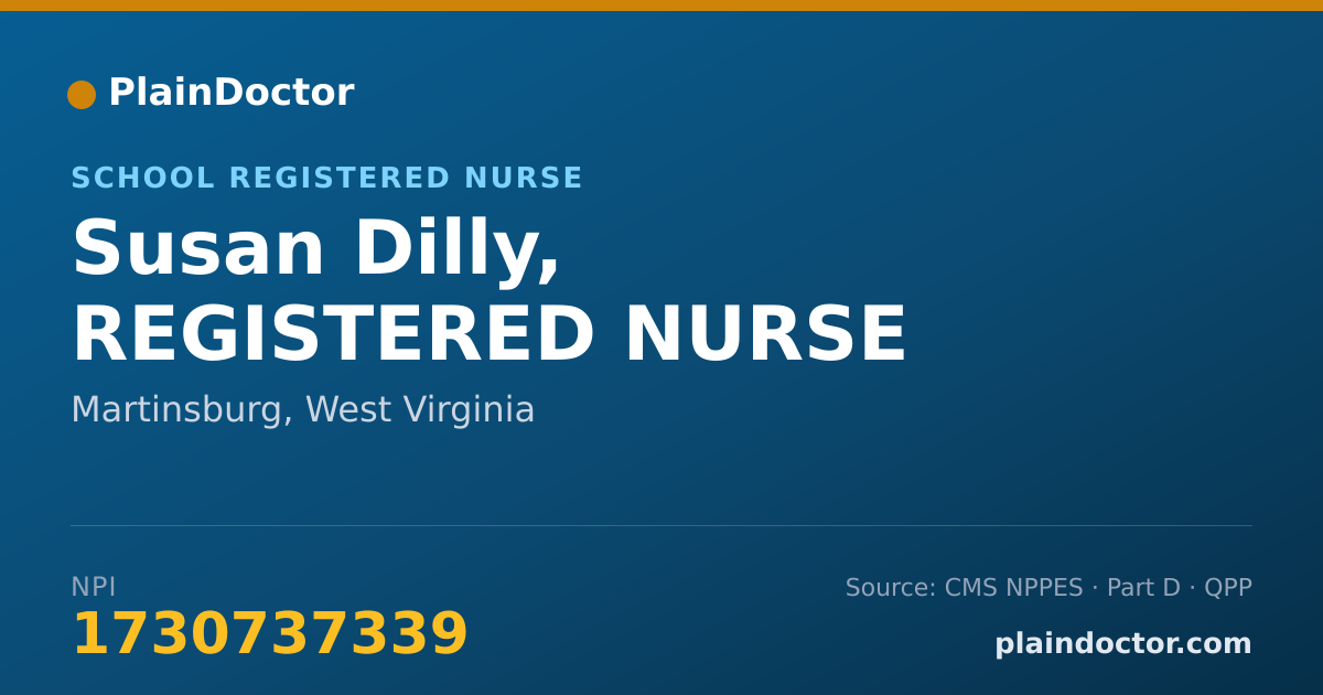 Shareable card for Susan Dilly, REGISTERED NURSE - School Registered Nurse, Martinsburg, WV