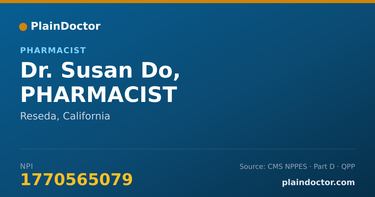 Shareable card for Susan Do, PHARMACIST - Pharmacist, Reseda, CA