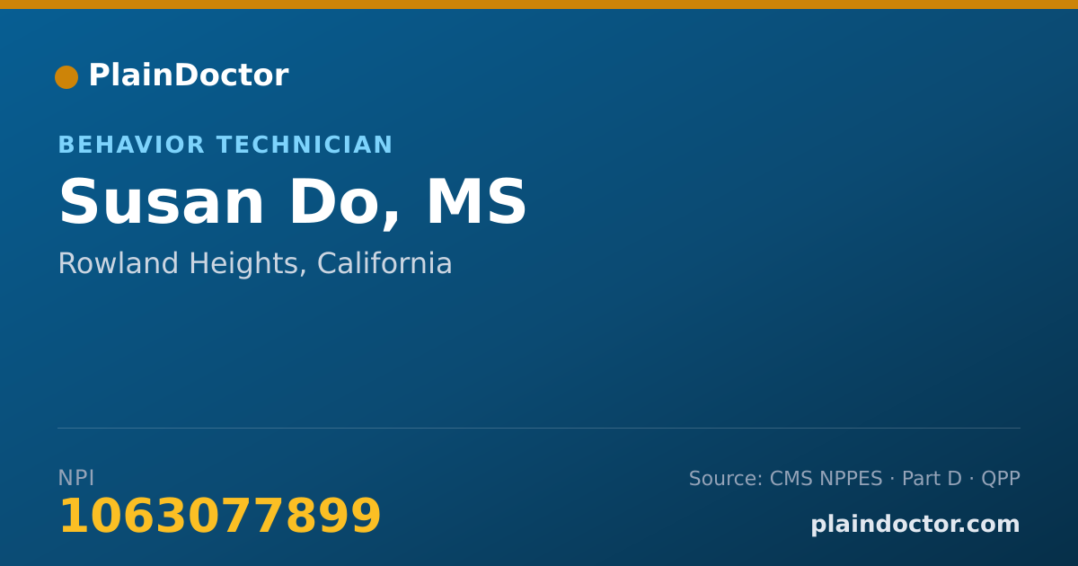 Shareable card for Susan Do, MS - Behavior Technician, Rowland Heights, CA