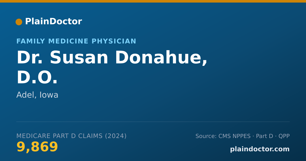 Shareable card for Susan Donahue, D.O. - Family Medicine Physician, Adel, IA