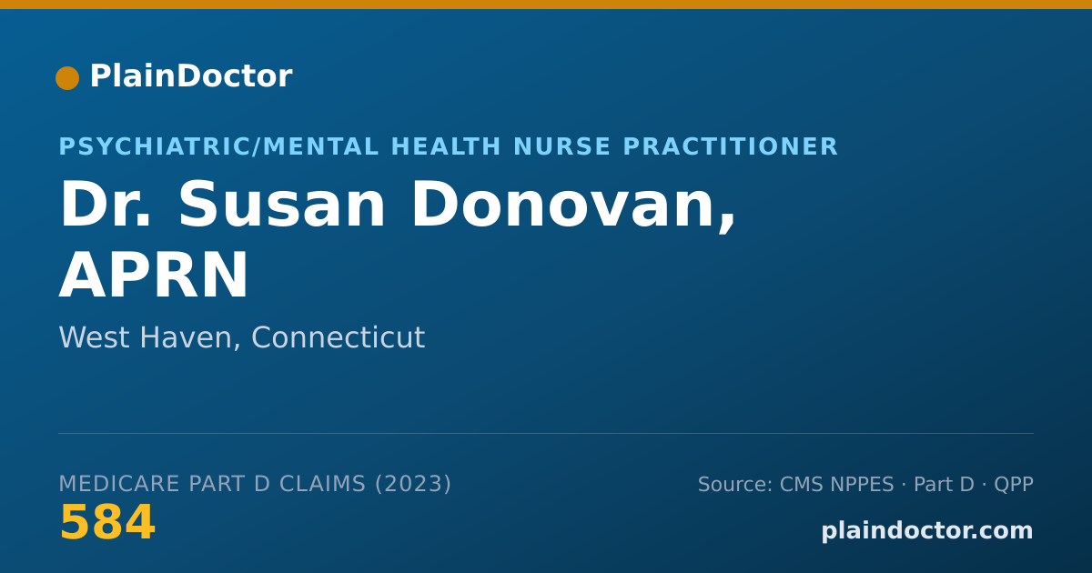 Shareable card for Susan Donovan, APRN - Psychiatric/Mental Health Nurse Practitioner, West Haven, CT