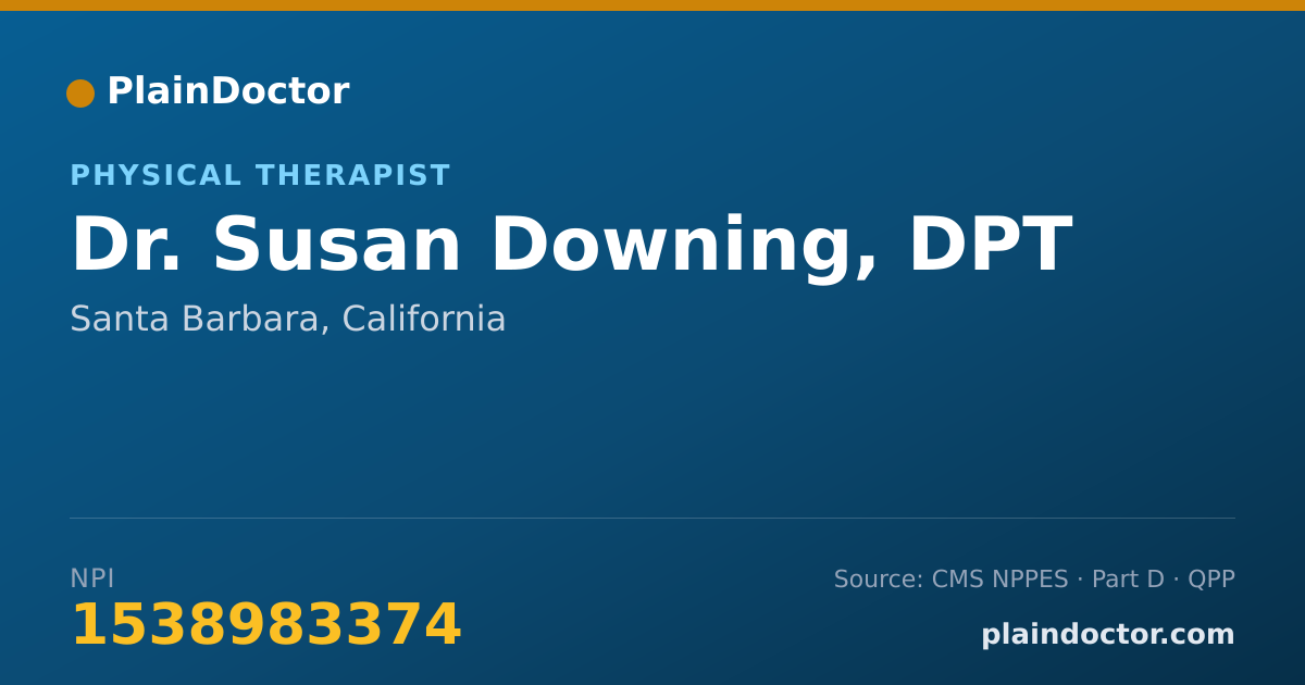 Shareable card for Susan Downing, DPT - Physical Therapist, Santa Barbara, CA