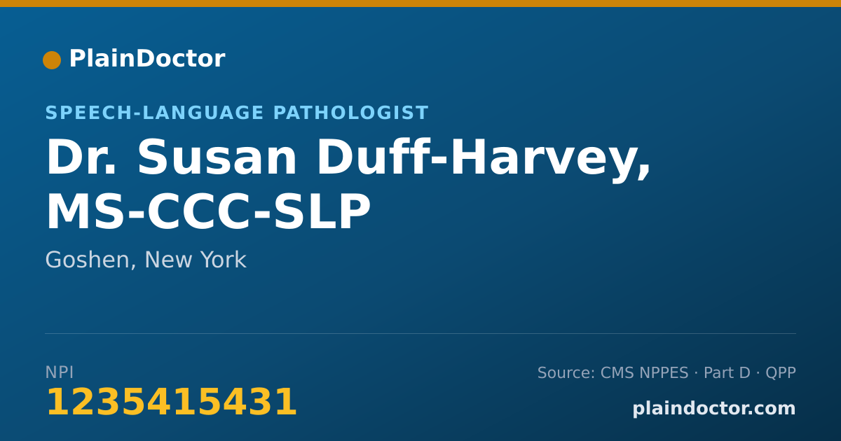 Shareable card for Susan Duff-Harvey, MS-CCC-SLP - Speech-Language Pathologist, Goshen, NY