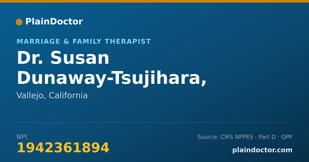 Shareable card for Susan Dunaway-Tsujihara, LMFT - Marriage & Family Therapist, Vallejo, CA