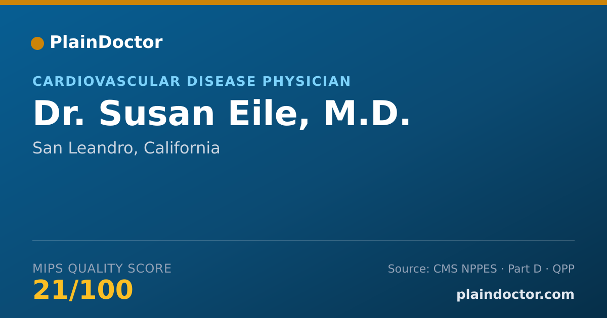 Shareable card for Susan Eile, M.D. - Cardiovascular Disease Physician, San Leandro, CA