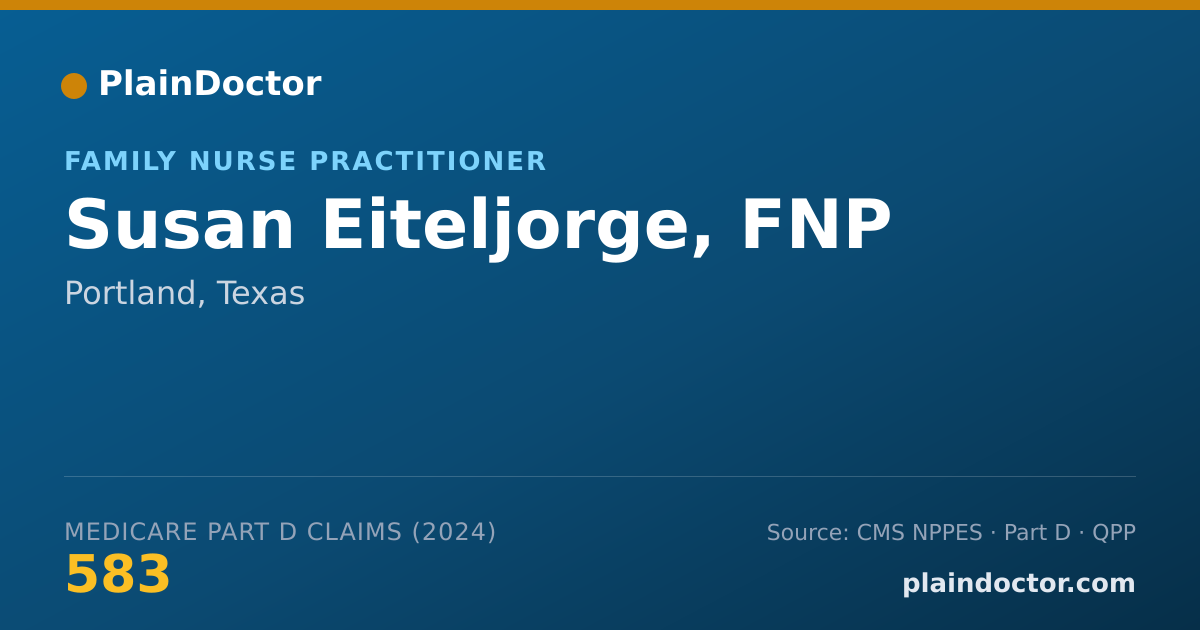 Shareable card for Susan Eiteljorge, FNP - Family Nurse Practitioner, Portland, TX