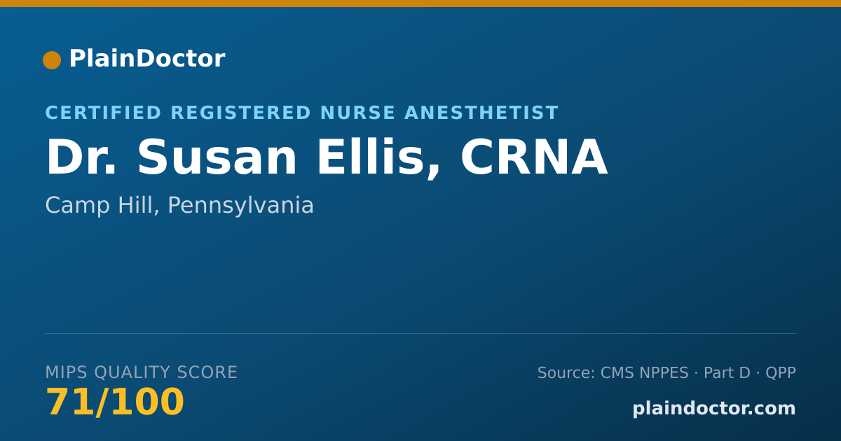 Shareable card for Susan Ellis, CRNA - Certified Registered Nurse Anesthetist, Camp Hill, PA