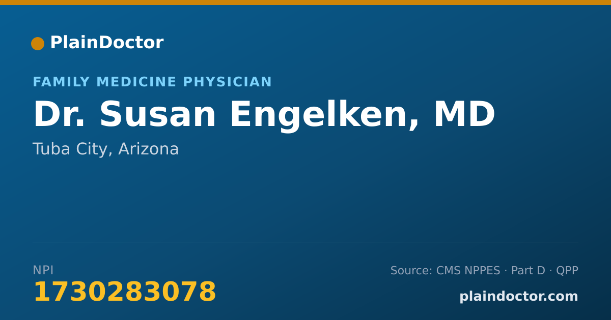 Shareable card for Susan Engelken, MD - Family Medicine Physician, Tuba City, AZ
