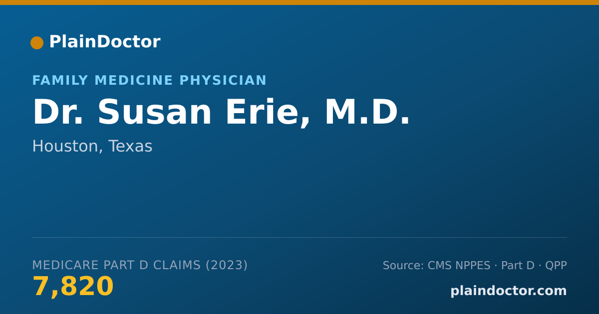 Shareable card for Susan Erie, M.D. - Family Medicine Physician, Houston, TX