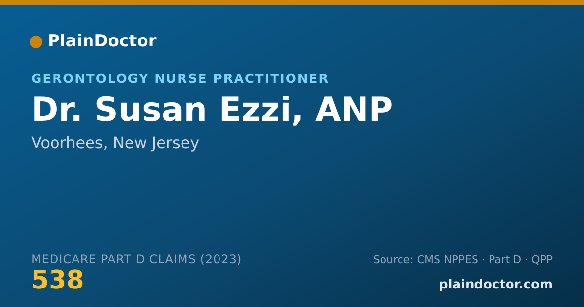 Shareable card for Susan Ezzi, ANP - Gerontology Nurse Practitioner, Voorhees, NJ