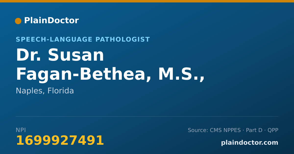 Shareable card for Susan Fagan-Bethea, M.S., SLP - Speech-Language Pathologist, Naples, FL