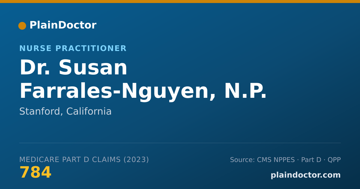 Shareable card for Susan Farrales-Nguyen, N.P. - Nurse Practitioner, Stanford, CA