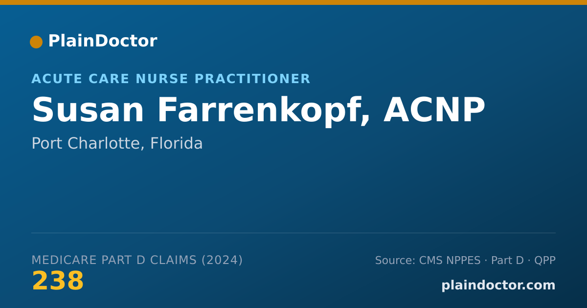Shareable card for Susan Farrenkopf, ACNP - Acute Care Nurse Practitioner, Port Charlotte, FL